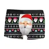 Ropa Interior Navideña para Hombre Transfronteriza Aliexpress Amazon Estampado 3D Transpirable y Cómodo Boxer Brief de Cintura Media