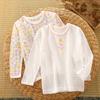 1 Pacote com 2 Peças, Compra Mínima de 2 Pacotes, Camiseta de Manga Longa para Meninas de Início de Primavera Japonesa, Algodão Puro Fino, Absorvente de Suor, Roupa de Casa de Verão, Estilo Japonês