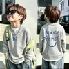 Camiseta de Manga Longa Waffle Dois em Um para Meninos, Novo Estilo Primavera e Outono, Camiseta Básica Versátil Casual Estilosa para Crianças Maiores