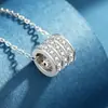 Colar Completo de Diamante em Formato de Cintura para Mulheres, Prata S925 Banhada a Ouro, Artesanato Requintado, Corrente de Clavícula com Pingente de Conta da Fortuna de Luxo Leve de Nicho