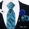 Corbata para Hombre, Pañuelo Cuadrado, Gemelos, Broche Set de 4 Piezas para Banquete de Negocios Decoración de Traje Camisa Corbata de Moda Fábrica Shengzhou