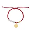 Pulsera Tejida Marca Fu para Pareja Mejor Amigo Regalo Tanabata Pulsera Lujo Ligero Estudiante Simple Ins Regalo Antiguo Cuerda para Mano