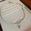 Collar de Perlas Perezosas Francés para Mujer Nicho Temperamento de Alta Gama Cadena para Clavícula Todo Fósforo Cadena para Suéter 2025 Nueva