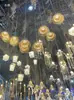 Nuevos Accesorios de Boda Anillo de Luna Luminoso de Acrílico Araña Cadena de Luces Decoración de Techo de Boda