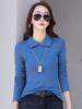 82357 Camiseta Base para Mujer de Manga Larga con Cuello Medio Alto Talla Grande Combinable Otoño e Invierno Estilo Extranjero Calentador Interior Top Cálido Ropa
