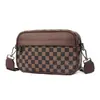 Nueva Bolsa de Hombro para Hombre Casual Bolso a Cuadros Cruzada Multifuncional PU Resistente al Desgaste Antirrobo Bolso de Boutique Bolso de Moda Callejera