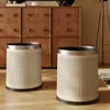 Papelera de Cuero Vintage Estilo Francés con Pedal y Tapa, Doble Capa, Estilo Minimalista, Alto Valor Estético, con Cubo Interior, Tamaño Pequeño, con Tapa