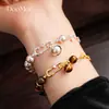 Pulseira Única Pedra Olho de Tigre Manta Rosa Saturno Luxo Leve Design de Nicho Elegante Versátil Joias Femininas
