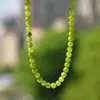 Collar de Ágata Verde Oliva Cristalino con Cuentas Europeas y Americanas para Mujer, Gargantilla de Peridoto con Cuentas Redondas, Joyería Transfronteriza al por Mayor