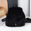 Bolso de peluche para mujer 2024, nuevo bolso de peluche de imitación de zorro para otoño e invierno, mochila de peluche de calle frita de alto valor colorido