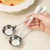 Cuchara de Acero Inoxidable de Fondo Plano Capibara Cuchara de Sopa Linda para el Hogar Cuchara Redonda Cuchara de Acero Inoxidable Engrosada Cuchara para Cocina Occidental Profundizada