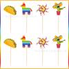 Conjunto de Decoração para Festa de Primeiro Aniversário Tema Mexicano Uno Bandeirola de Aniversário Decoração de Bolo Cartão Flor de Papel