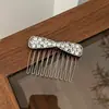 Pente de Cabelo Exquisito com Laço Coreano Estilo de Alto Padrão Arrumar Fios Soltos Pente de Inserção Temperamento Delicado Luxo Leve Prendedor de Coque Acessórios de Cabelo
