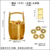 Tendencia de Tiktok Latón Atrae Fortuna Cubo de Oro Adorno Metal Dorado Chapado Lingote Pequeña Barra de Oro Latón Cubo de Agua Cobre Adorno