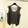 Chaleco térmico de terciopelo para hombre otoño e invierno a prueba de frío ropa interior con forro polar grueso base de color liso chaleco top