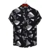 Nueva camisa de hombre estampada de talla grande para cross-border, de corte holgado, manga corta y cuello, a la moda