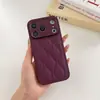 Jaqueta Acolchoada Curva Estilo Tweed Adequada para Capa de Celular Iphone16Pro Max Apple 17 15/14 Couro Cor Pura