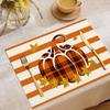 Temu Nuevo Festival de Otoño Celebra la Decoración de Acción de Gracias con Mantel Individual de Lino Estampado Floral de Calabaza Aislante Impermeable