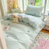 Conjunto de Três Peças 100% Algodão para Dormitório Estudantil para o Início das Aulas, Conjunto de Lençol de Cama e Capa de Edredom de Solteiro, Roupa de Cama Escolar