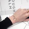 Pulsera de Plata de Ley S925 de Doble Anillo Geométrico Minimalista Coreano INS Personalidad Temperamento Joyería de Pulsera de Doble Anillo para Mujer