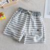 Shorts de Verano para Niños y Niñas Bebé Elegantes para Niños Modernos Versión Coreana Rayados de Dibujos Animados Bordados Deportivos hasta la Rodilla