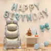 Set de Globos de Letras Feliz Cumpleaños Decoración de Escenario para Cumpleaños de Bebé de Un Año Pared de Fondo para Niños y Niñas