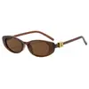 Gafas de Sol Ovaladas Pequeñas de Marco Estrecho Estilo Ojo de Gato Europeas y Americanas para Mujer, Gafas de Moda para Celebridades de Internet, Gafas de Sol de Calle de Alto Nivel Transfronterizas de Moda