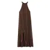 Bestseller transfronteiriço do AliExpress primavera 2026 novo vestido midi de cetim de seda liso assimétrico feminino 7235645