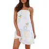 Vestido Sexy Estampado de Comercio Exterior Europeo y Americano, Nueva Bata Transfronteriza de Amazon, Ropa de Casa Casual para Mujer con Tirantes