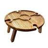 Mesa de piquenique dobrável mesa de vinho para acampamento ao ar livre mesa dobrável de madeira porta-vinho portátil mesa de vinho de acampamento mesa de lanches