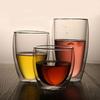 Vaso de Doble Capa de Vidrio de Borosilicato Alto, Vaso de Agua de Vidrio Transparente Resistente a Altas Temperaturas, Vaso Aislado de Doble Capa con Forma de Huevo, Vaso para Bebidas de Café