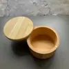 Pote de tempero de bambu mais vendido internacionalmente com colher, pote de sal, caixa de armazenamento de cozinha, garrafa de tempero, rotativo com sucção magnética, atacado