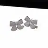 Pendientes de Lazada Completamente Incrustados con Diamantes de Cao Shi, los Más Vendidos para Mujer, Accesorios Exquisitos y de Estilo Dulce, Pendientes Versátiles con Circonita Microincrustada