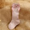 2020 Estilo Español Calcetines Medianos de Lazo de Malla de Color Sólido para Niños Calcetines Explosivos ins Calcetines de Bebé