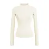 Atacado de Roupas Femininas Transfronteiriças Estilo Europeu e Americano 2025 Outono e Inverno Nova Camiseta Básica Multicor Slim com Gola Alta Versátil de Manga Longa