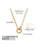Corrente para Clavícula em Aço Inoxidável Banhada a Ouro 18K com Anéis Duplos Encaixados, Design Delicado de Luxo Nicho, Colar Feminino Exquisito