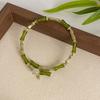 Pulsera Retro Verde Bambú Estilo Chino Nuevo Femenina Diseño Nicho Sentido Moda Combinable Personalizada Fresca con Cuentas