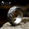 Guerrero de Acero nuevo anillo giratorio de acero inoxidable al por mayor europeo y americano retro Ojo del Diablo anillo de titanio para hombre
