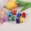Miçangas Acrílicas Coloridas com Furo Grande Letras Inglesas Miçangas Soltas Acessórios para Joias DIY Chaveiro Corrente de Celular Materiais para Pendurar em Bolsas