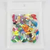 Taladro de ojo de caballo con base puntiaguda color sólido AB para horquilla DIY, zapatos de boda, bolso y otros adornos de diamantes cosidos a mano, bolsa de materiales mixtos de 7*15 mm