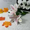 Impressão 3D perfume flor de lírio flor de seda flor artificial decoração de casa decoração de casamento fotografia de flores atacado comércio exterior