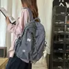 Mochila simples de cor sólida estilo coreano para mulheres, design de nicho, mochila escolar estudantil de grande capacidade, mochila casual fashion e versátil