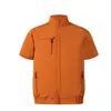 Roupas de Trabalho Casuais de Verão Resistentes ao Desgaste, Coletes Respiráveis com Ar Condicionado de Verão para Homens e Mulheres, Roupas com Ventilador de Ar Condicionado, Conjunto de Tops de Manga Curta