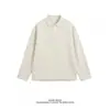 Producto Recomendado: Camiseta de punto de manga larga con cuello camisero, Polo texturizado estilo americano para hombre y mujer, Corte holgado, Versátil para el verano