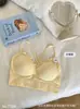 Nuevo Chaleco Sexy con Escote en V y Volantes, Espalda Hermosa, con Sujetador Acolchado, Lencería con Tirantes Cruzados Dobles y Copas Fijas para Mujer