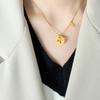 Moda retro francesa elegante hueco avión circón forma de estrella femenina collar de acero de titanio joyería al por mayor joyería que no se decolora