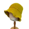 Chapéu de Crochê com Babados e Aba Larga para Cobrir o Rosto, Faz o Rosto Parecer Menor, Versátil para Outono e Inverno, Chapéu de Lã Vintage para Mulheres