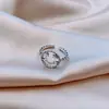 Anel de Moda de Celebridade da Internet Anel Aberto Estilo Frio Tendência Ins Anel de Cauda com Pérola Zircônia Simples Estilo Japonês e Coreano Feminino