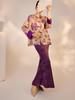 Novo Top Estilo Chinês com Toque de Luxo, Design Roxo Único, Jaqueta Abotoada para Mulheres, Coleção Outono M7035