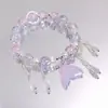 Pulseira de Cristal da Lua Super Fada Estilo Floresta Nova para Mulheres, Design de Nicho, Versátil, Pulseira de Contas para Estudantes, Doce Pulseira de Amizade